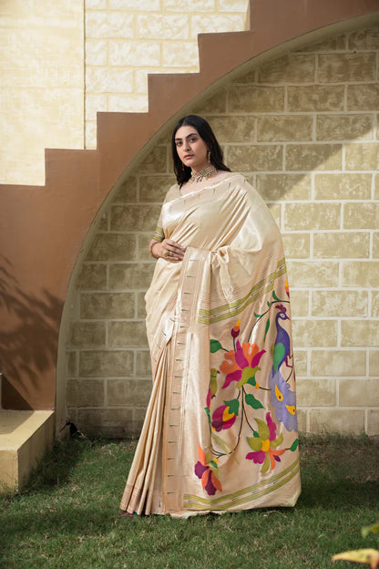 Beige Paithani Featuring Traditional Saree