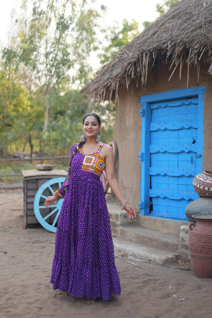 Navratri Garba special Blue color occasional Gown