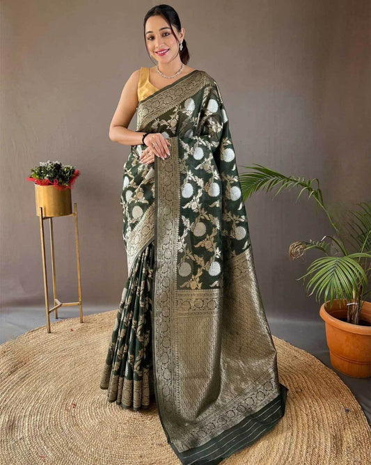 Green Banarasi Silk Saree