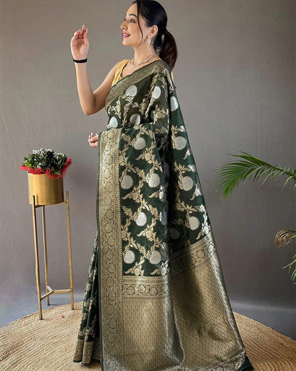 Green Banarasi Silk Saree