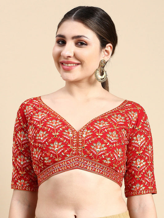 Georgette Embroidered Padded Blouse