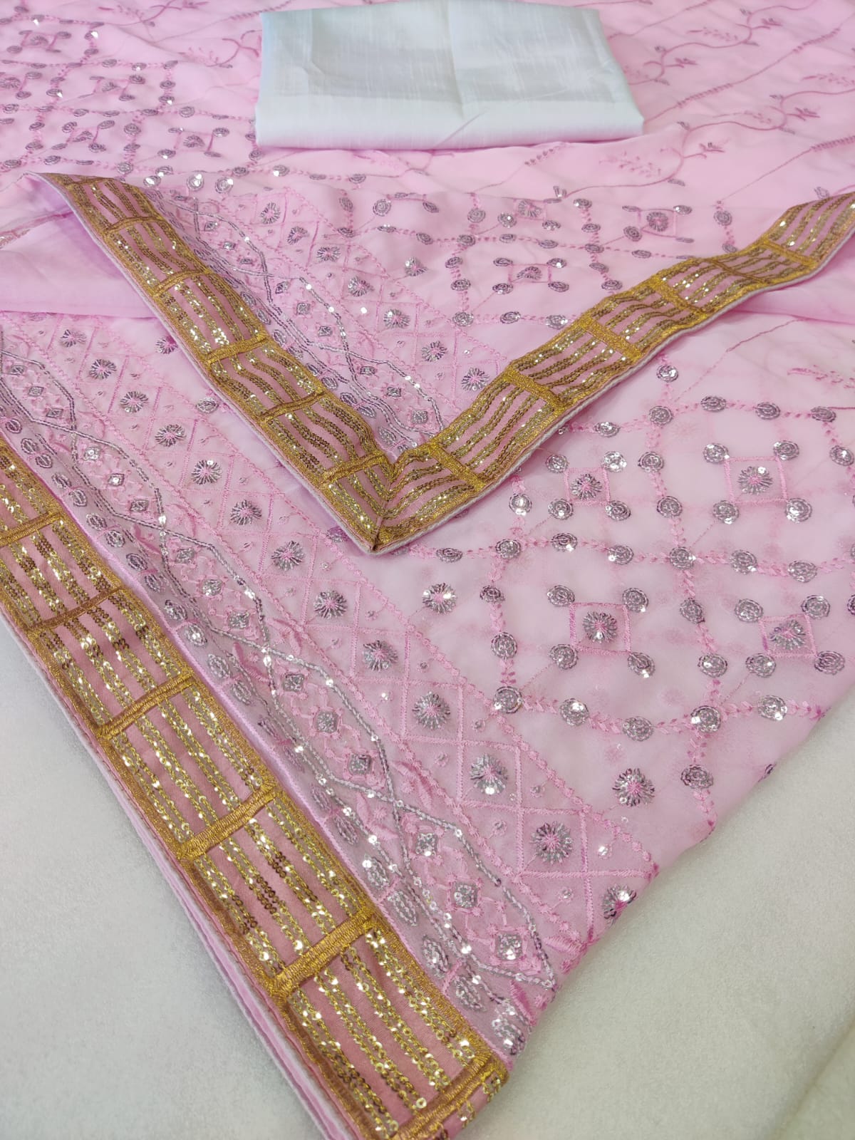 Pink Color Georgette Party Wear Saree