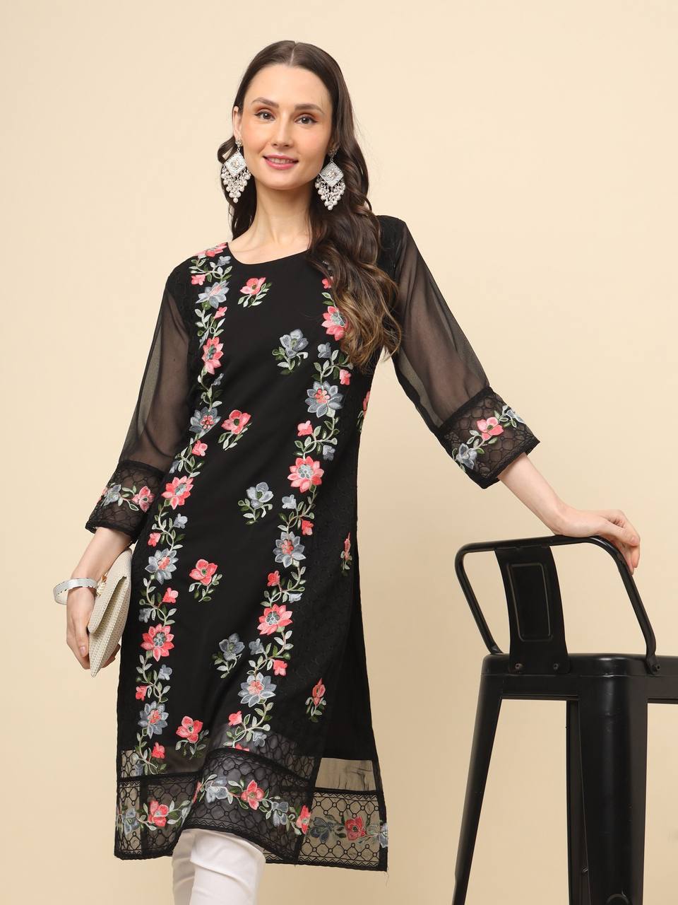 Trending Black Georgette Kurti