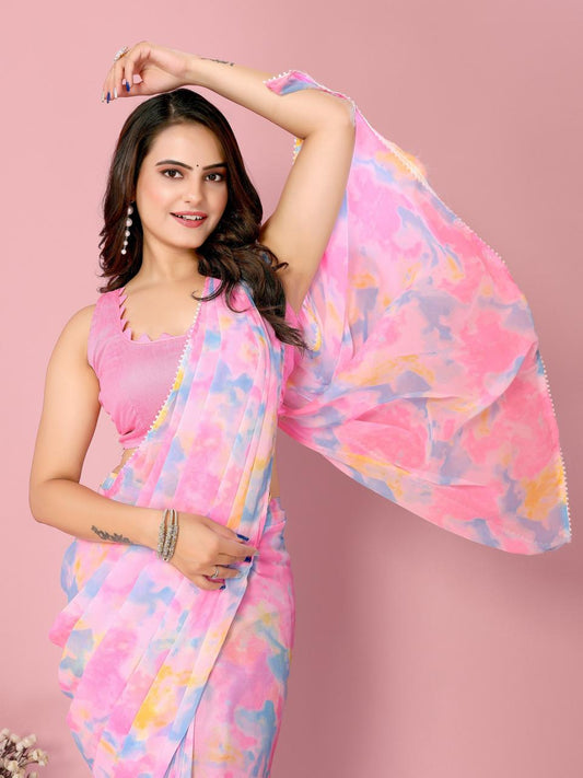 Amazing Ready to Wear One minute Saree (Pink)