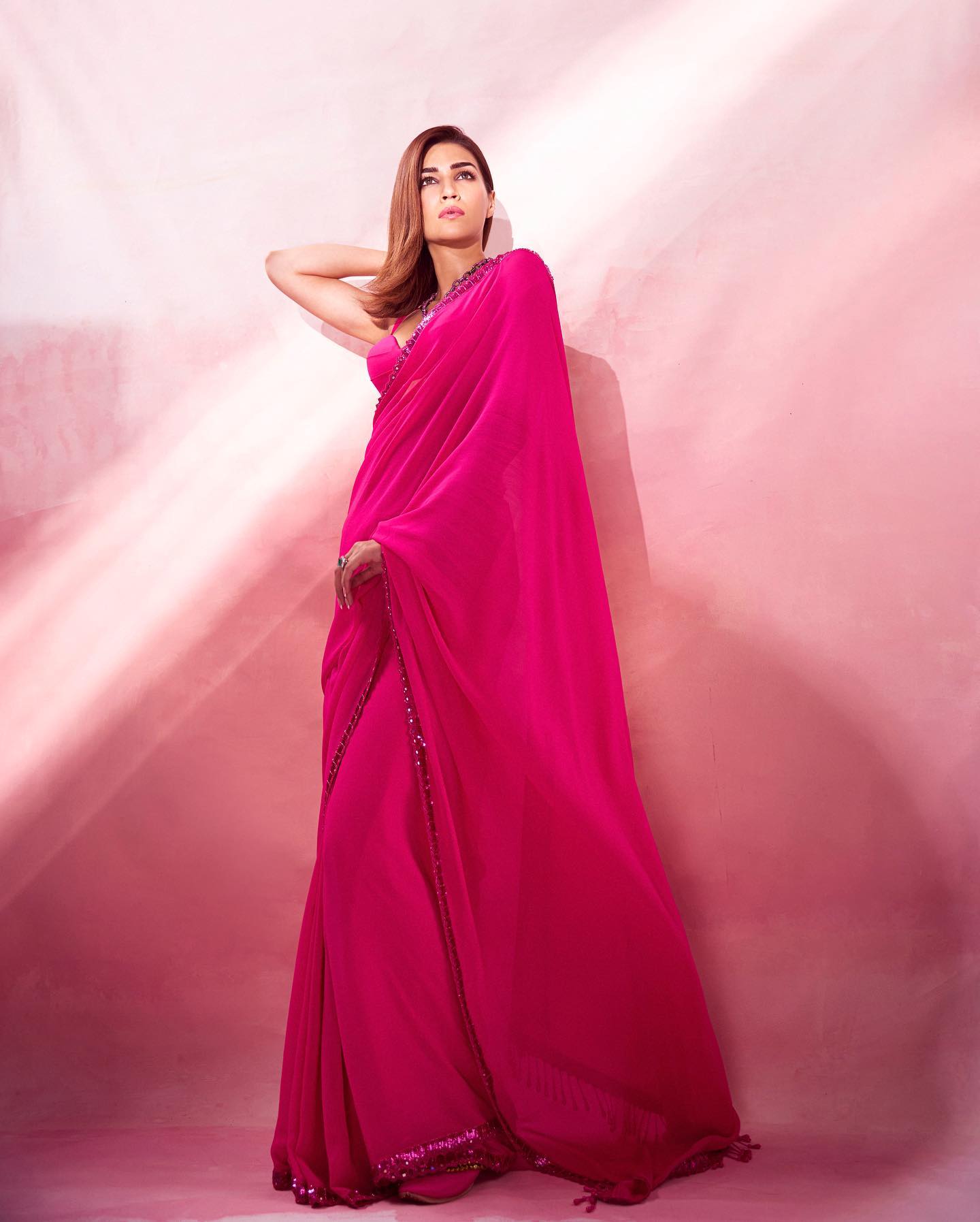 Bollywood Pink Color Georgette Saree