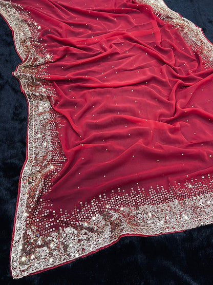 Amazing Red party wear Saree