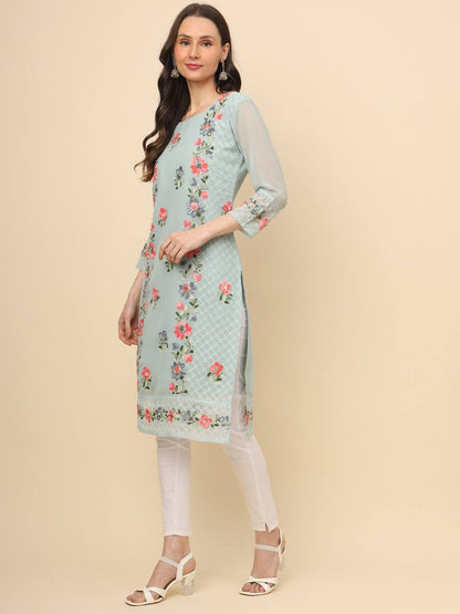 Trending Sky blue Georgette Kurti