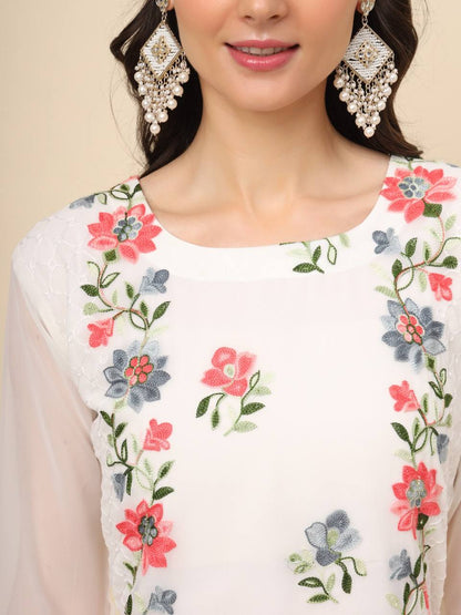 Trending White  Georgette Kurti